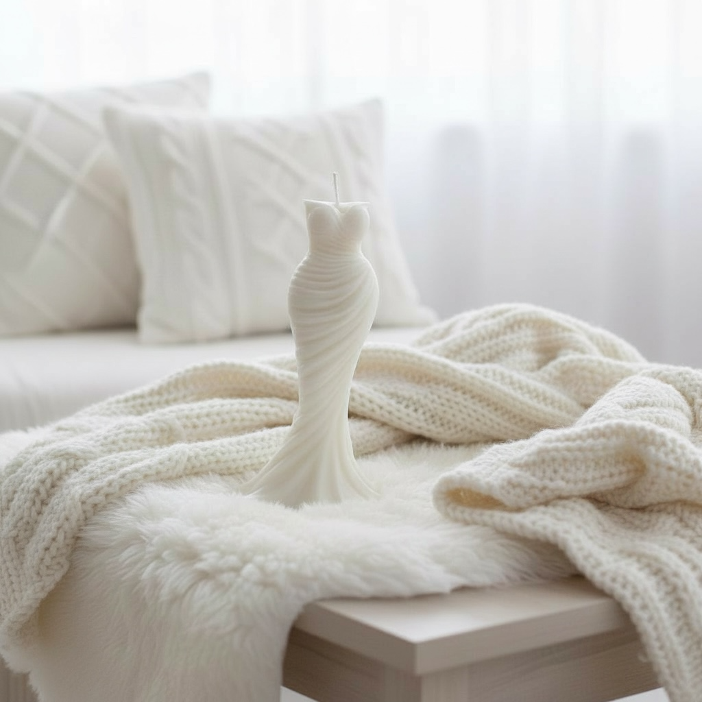 🤍 Bougie Silhouette Élégance. La Beauté en Lumière