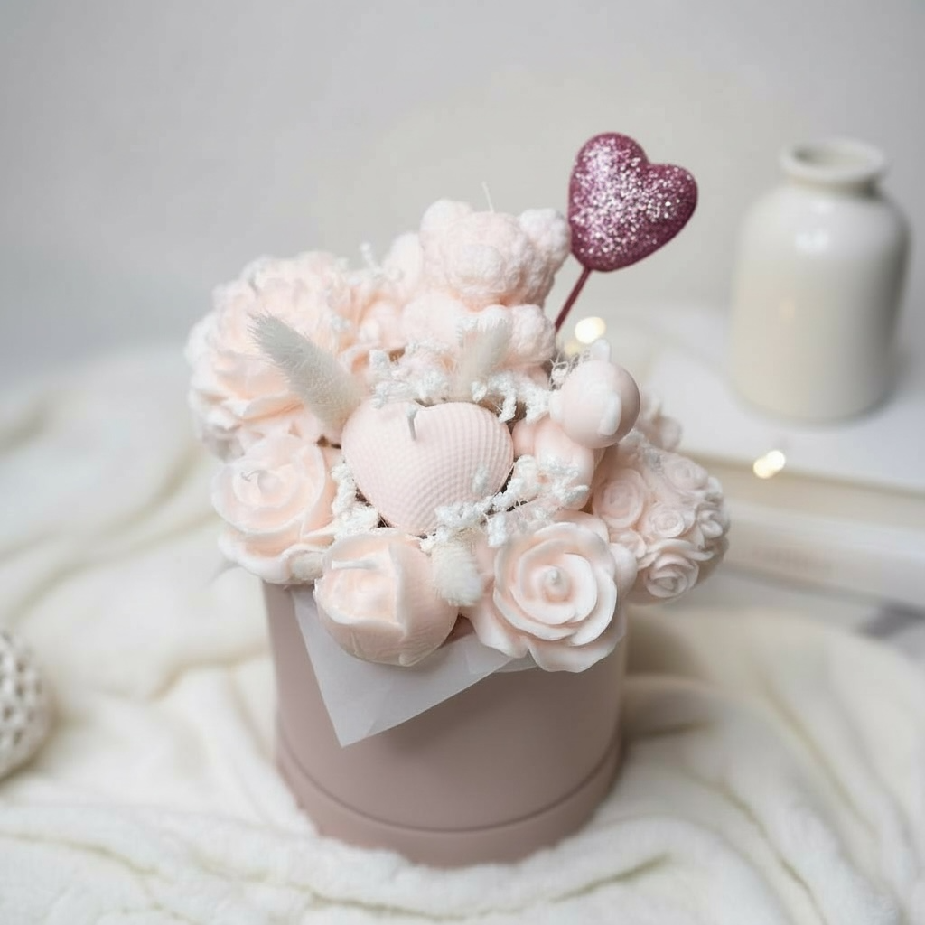 Box Rose Poudré. Cœur Pailleté & Douceur